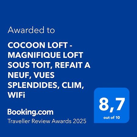 Апартаменти Cocoon Loft - Magnifique Loft Sous Toit, Refait A Neuf, Vues Splendides, Clim, Wifi Ніцца Екстер'єр фото